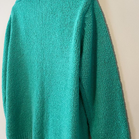 Bonnie Lee Leroy Sz XL Seafoam Green Open Front Acrylic Knit Cardigan Sweater - Picture 11 of 13